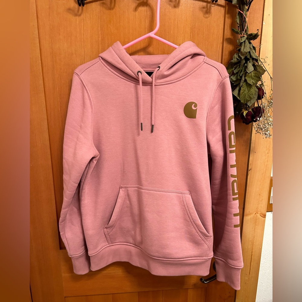 Baby pink Carhart hoodie size small
